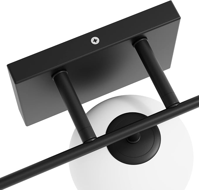 Tipace Mid Century Modern Bathroom Vanity Lights Fixtures 3-Light Black Milk - Image 5
