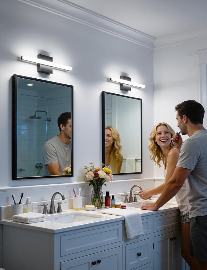 Combuh LED Bathroom Light Fixtures Over Mirror, 16 Inch 9W Black Vanity Light - Image 8