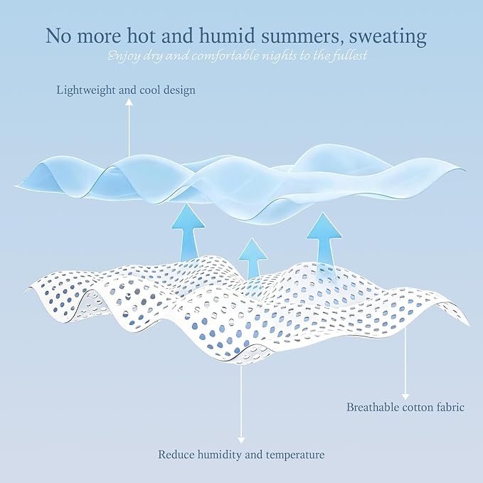 Cooling Blanket Queen Size, Cold Blanket Thin Lightweight Breathable Soft - Image 6