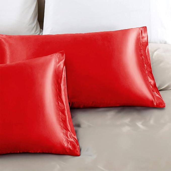 Aormenzy Satin Pillow Cases for Women Standard Size Set of 2, Fade Resistant - Image 5