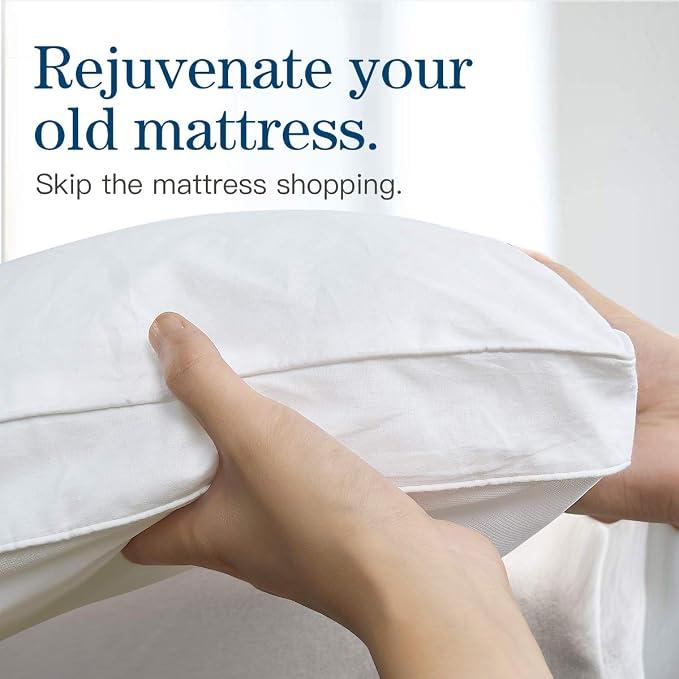 COONP King Mattress Topper, Extra Thick Pillowtop, Cooling Plush Mattress Pad - Image 5
