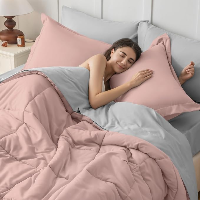 JOLLYVOGUE Twin Comforter Set, Ultra-Soft Bed in a Bag Twin Size 5 Pieces - Image 6