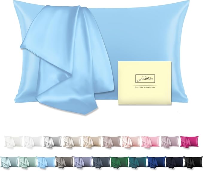 Mulberry Silk Pillowcase for Hair and Skin Standard Size 20"X 26" Pillow Case by Suatien