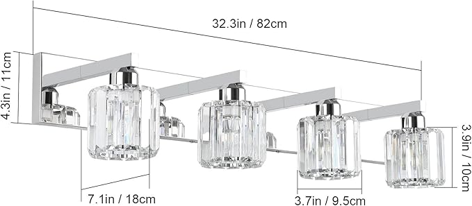 Aipsun Crystal Bathroom Vanity Light Modern Vanity Lighting Fixtures Crystal - Image 5
