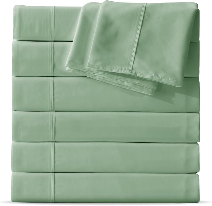 Maple&Stone Twin Flat Sheet 6 Pack, Premium Soft & Breathable, Brushed by MapleStone