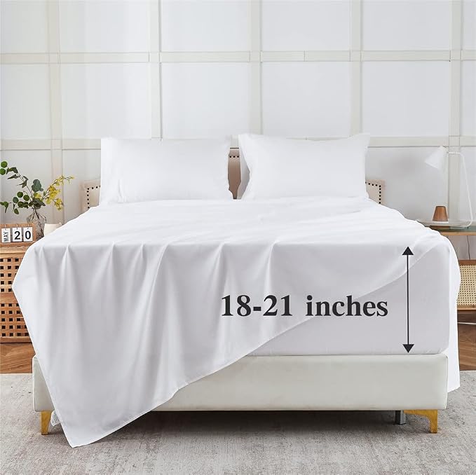 ILAVANDE Deep Pocket Queen Sheets Set 4 Piece, Hotel Luxury Super Soft 1800 - Image 2