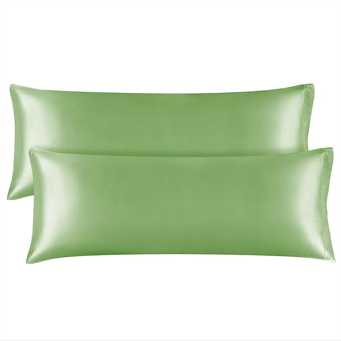 BEDELITE Satin Body Pillow Cover 2 Pack, Super Soft and Cooling Body Pillow by BEDELITE