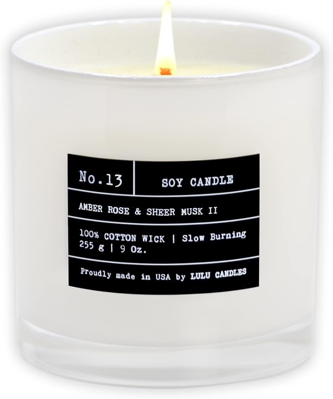 Lulu Candles | Amber, Rose & Sheer Musk II | Luxury Scented Soy Jar Candle | by LULUCANDLES