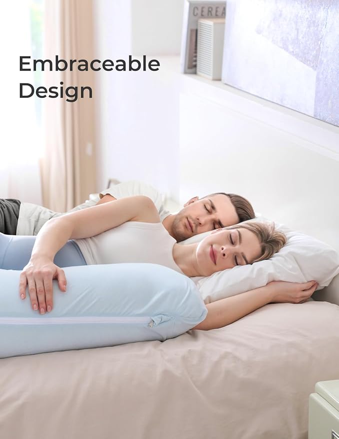 Momcozy Pregnancy Pillows for Side Sleeping, J Shaped Maternity Body Pillow for - Image 8