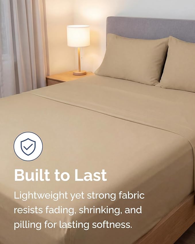 Lightweight 4 Piece Bed Sheet Set King Size - Image 4