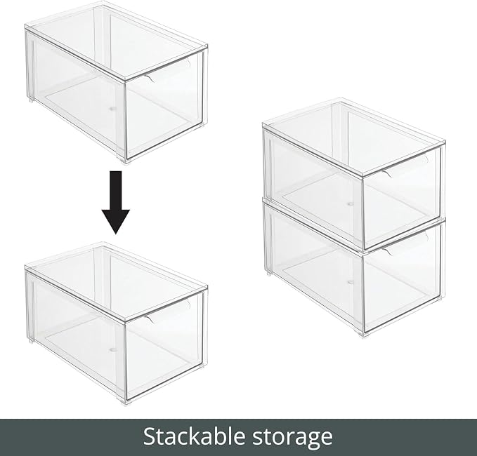 mDesign Plastic Stackable Bathroom Storage - Image 4