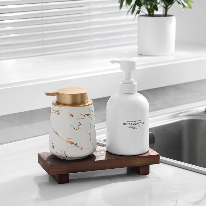 zoocatia Small Wood Tray Pedestal Stand Farmhouse Bathroom Decor Decorative - Image 3