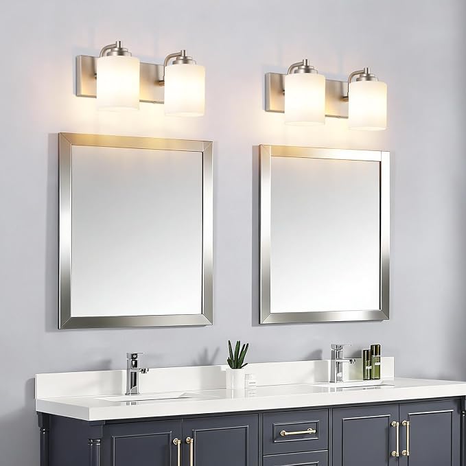 SOLFART Brushed Nickel 2 Light Vanity Lights - Image 6
