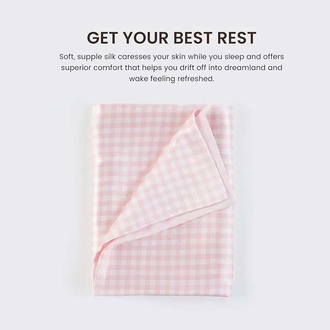 THXSILK Pink Plaid Style 6A+ Grade Mulberry Silk Pillowcase - Image 8