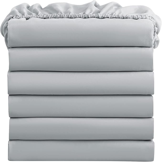 FreshCulture King Fitted Sheets, Bulk Pack of 6, Deep Pocket, Soft Microfiber by FreshCulture