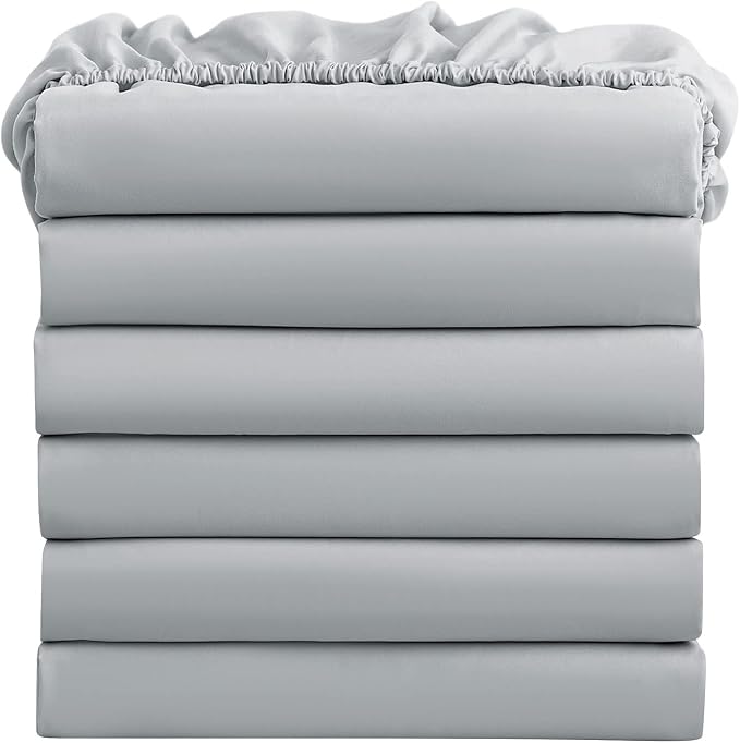 FreshCulture Queen Fitted Sheets, Bulk Pack of 6, Deep Pocket, Soft Microfiber by FreshCulture