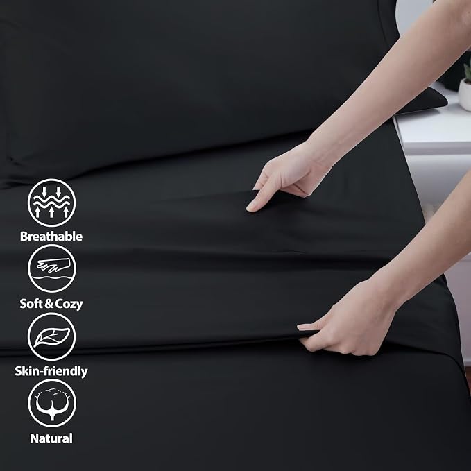 2-Pack Cotton Queen Flat Sheet Only, 600 Thread Count 100% Egyptian Cotton Top - Image 3