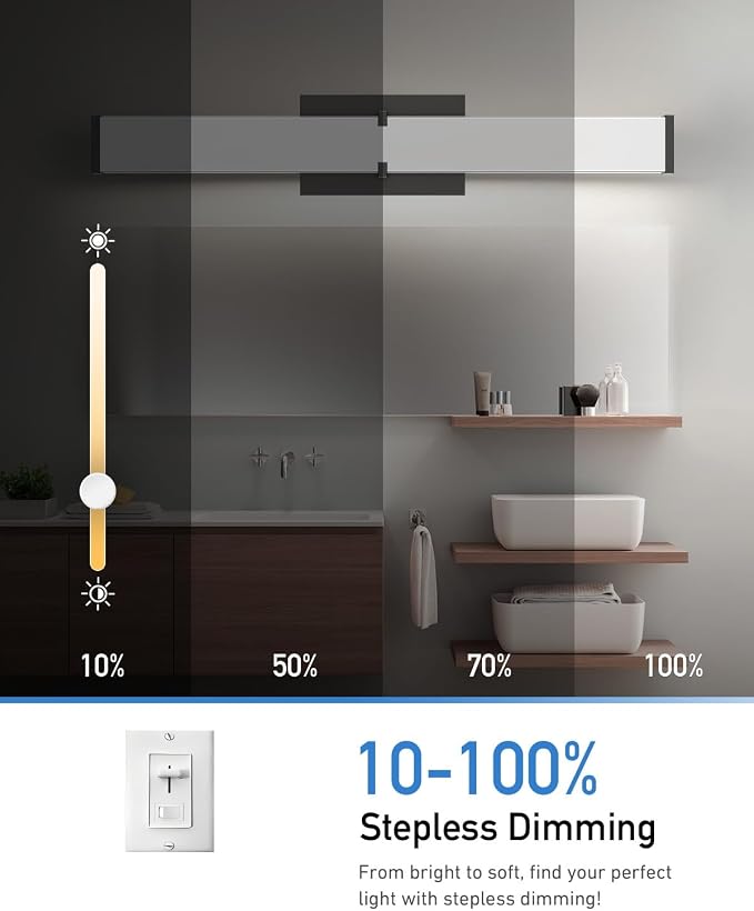 Modern LED Light Fixtures 40 Inch, 40W 3600 Lumen Dimmable Vanity Light - Image 4