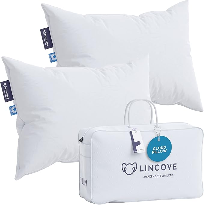 Lincove Cloud Natural Canadian Down Pillow, 500 Thread Count Cotton Shell by Lincove