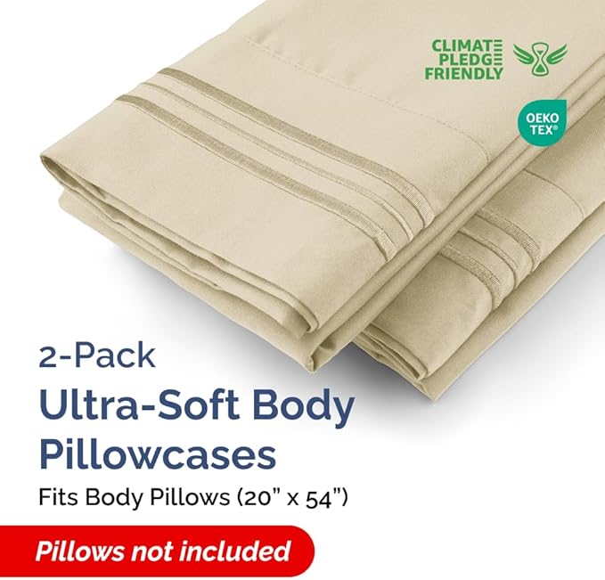 Body Pillowcases Set of 2-20x54 Long Body Pillow Case - Image 2