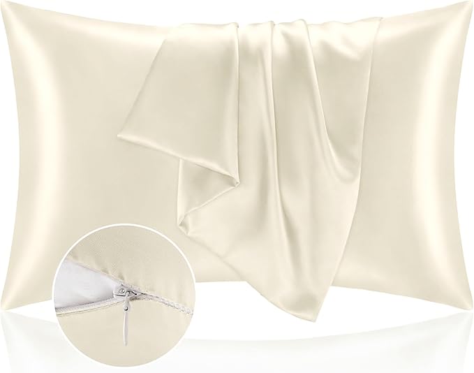 BEDELITE Satin Pillowcase with Zipper 2 Pack, Super Soft and Cooling Similar to by BEDELITE