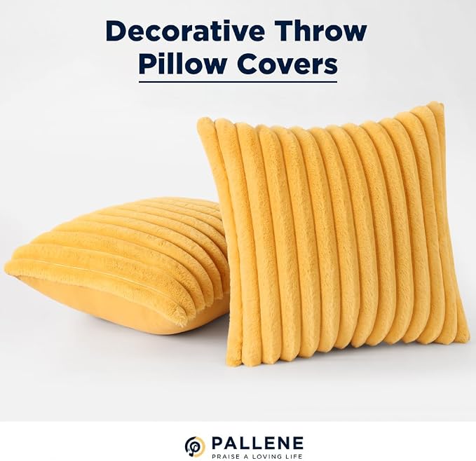 Pallene Faux Fur Plush Throw Pillow Covers 16x16 Set of 2, Luxury Soft Fluffy - Image 7