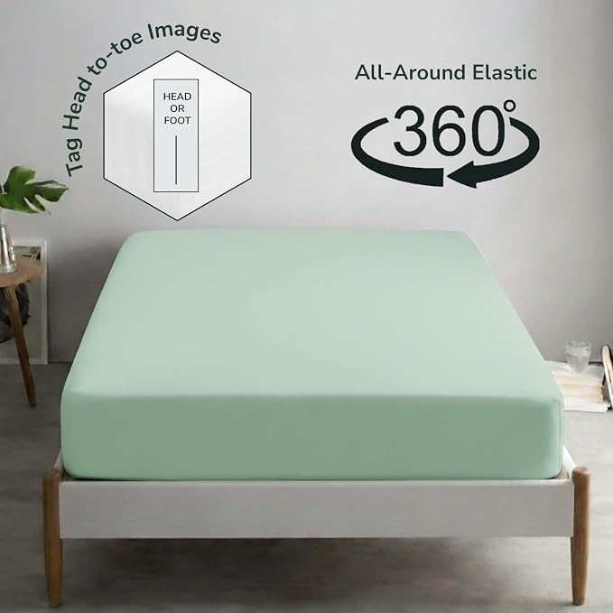 Feather & Stitch Fitted Bottom Sheet Only Twin Size 500 TC-1 Piece 100% Cotton - Image 4