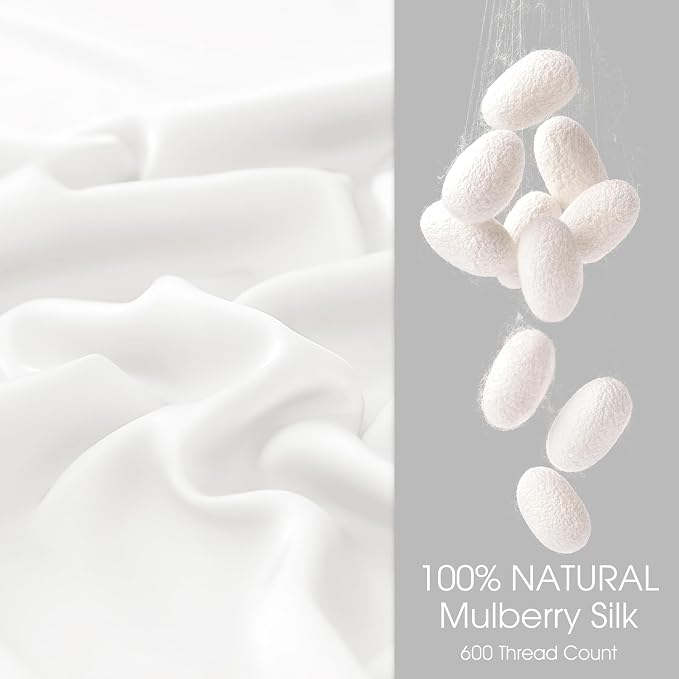 100% Silk Pillow Cases 2 Pack Standard Size Mulberry Silk Pillowcase - Image 2