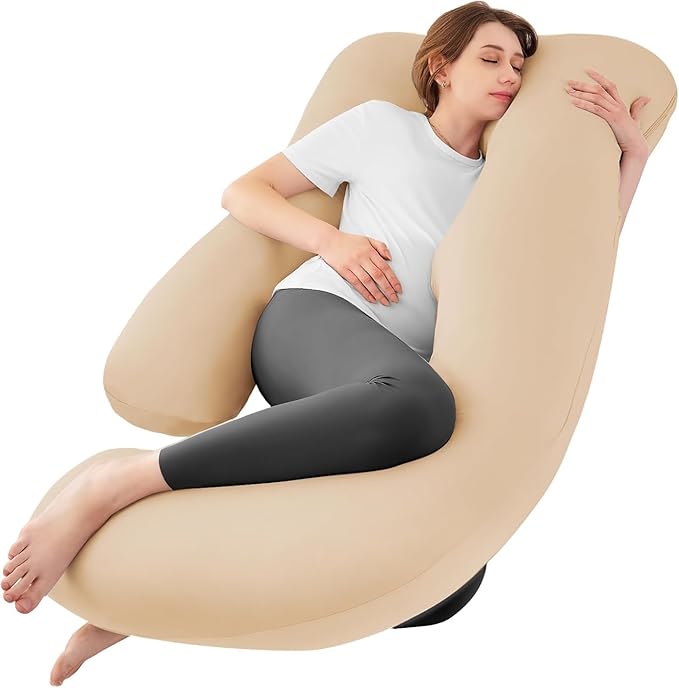 Sasttie Pregnancy Pillows for Sleeping, Jumbo U Shaped Cooling Full Body Pillow by SASTTIE