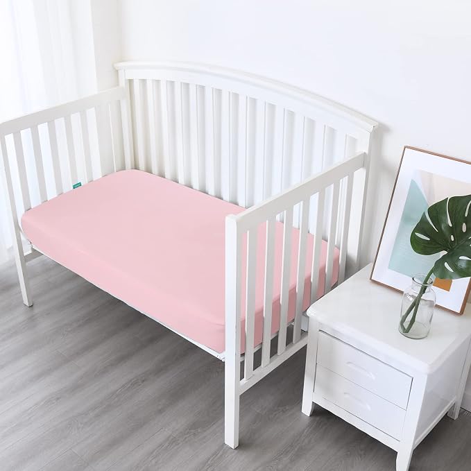 Biloban Crib Sheets Fitted, 2 Pack Sheet Fits Standard Crib Mattress, Neutral - Image 2