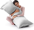 Love's cabin Satin Body Pillowcase 20x54, Cooling Pillow Cover by Lovescabin