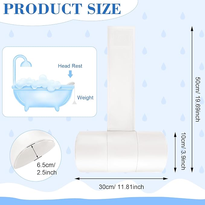 Pinkunn 2 Pcs Hot Tub Headrest Bathtub Headrest Pillow Waterproof Spa Head - Image 2
