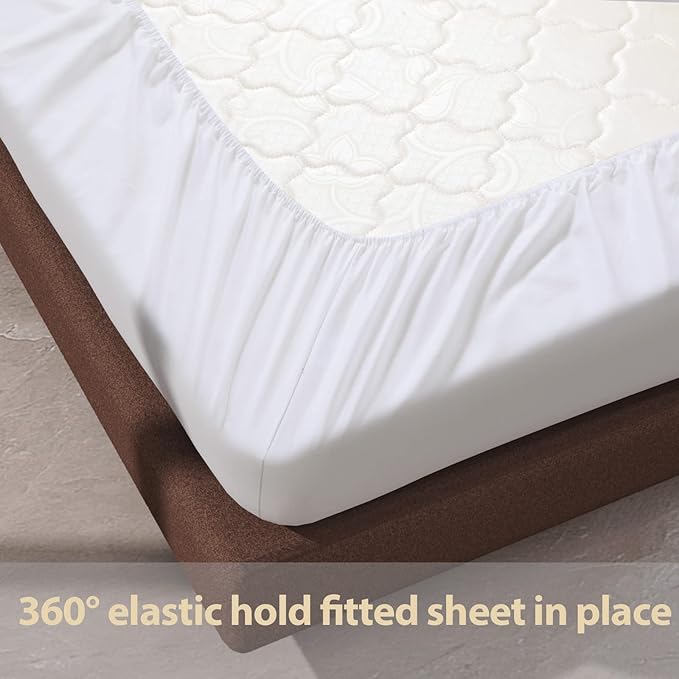 100% Egyptian Cotton Fitted Sheet CK Size White, 600 Thread Count 8-16" Deep - Image 6
