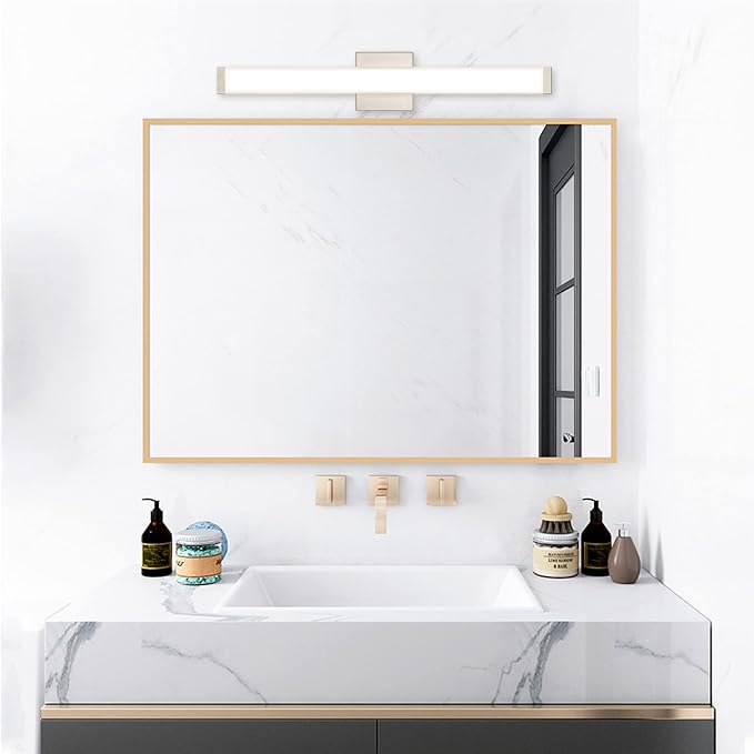 Bathroom Vanity Light Brushed Nickel Square LED 24 inch 14W 4000K Natural White - Image 6