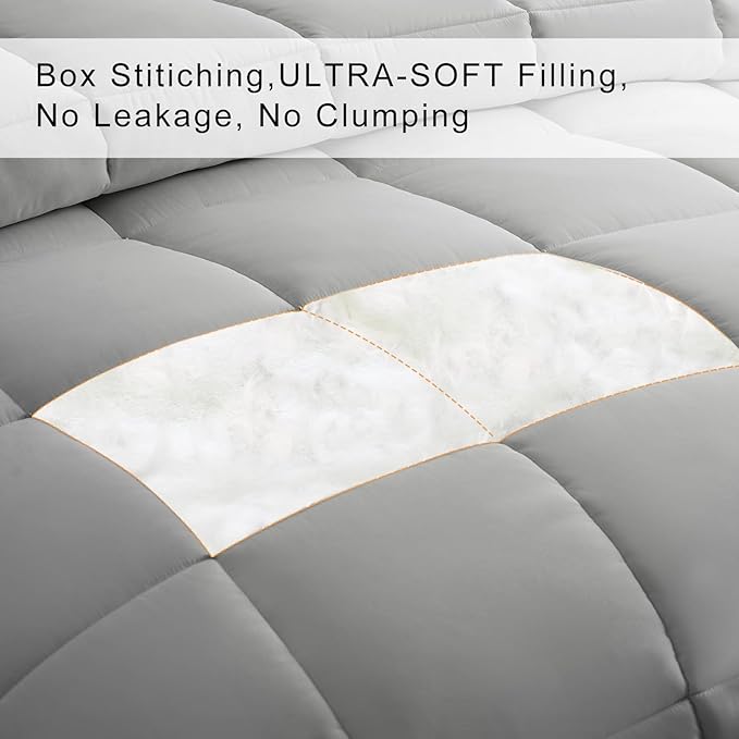COHOME California King Size Comforter, All-Season Quilted Down Alternative - Image 3