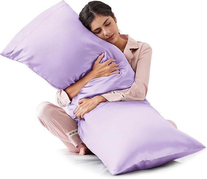 Love's cabin Satin Body Pillowcase 20x54, Cooling Pillow Cover by Lovescabin