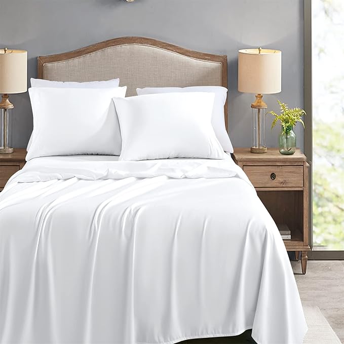 FreshCulture Twin Flat Sheets Only, Soft Microfiber Bedding Sheets - Image 2