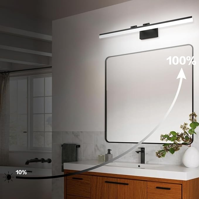 SOLFART Dimmable Matt Black Bathroom Vanity Light Light Fixtures - Image 6