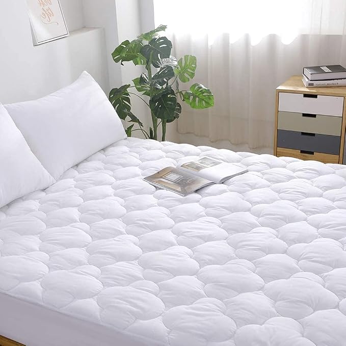WhatsBedding Waterproof Mattress Pad Twin Size Cotton Top Down Alternative - Image 7