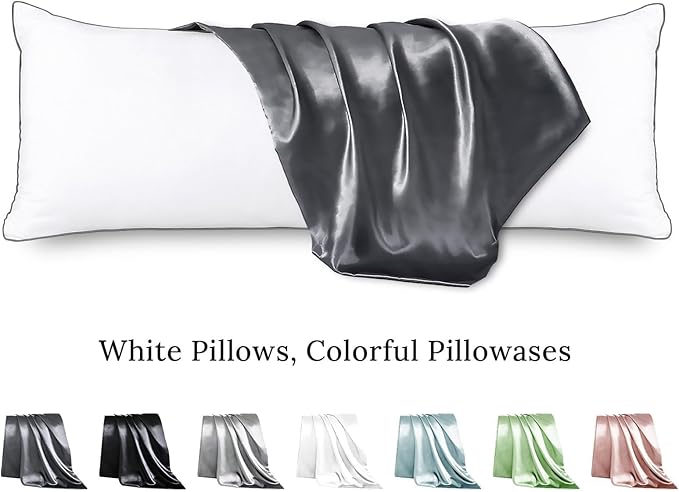 HUXMEYSON Body Pillow with Satin Pillowcase, Body Pillow - Image 2