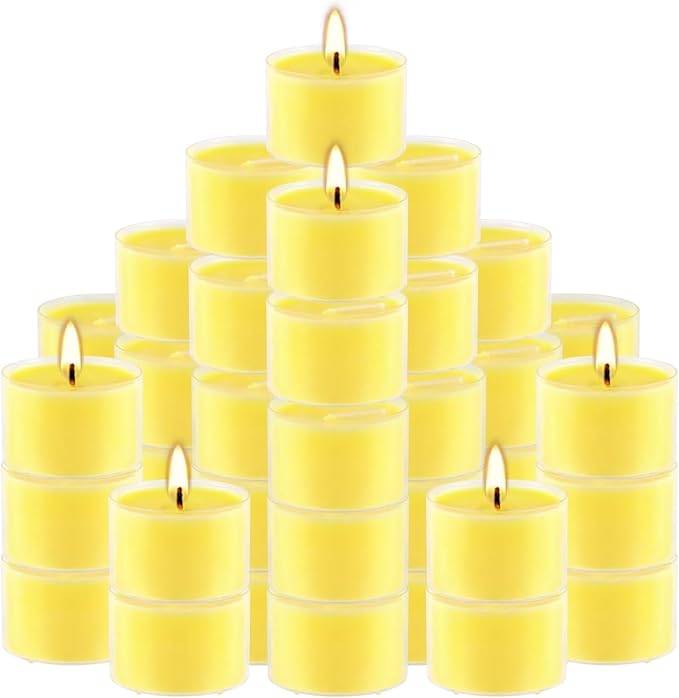 100 Pack Clear Tea Lights Candles Bulk, Summer Citronella Candle Outdoor and - Image 2