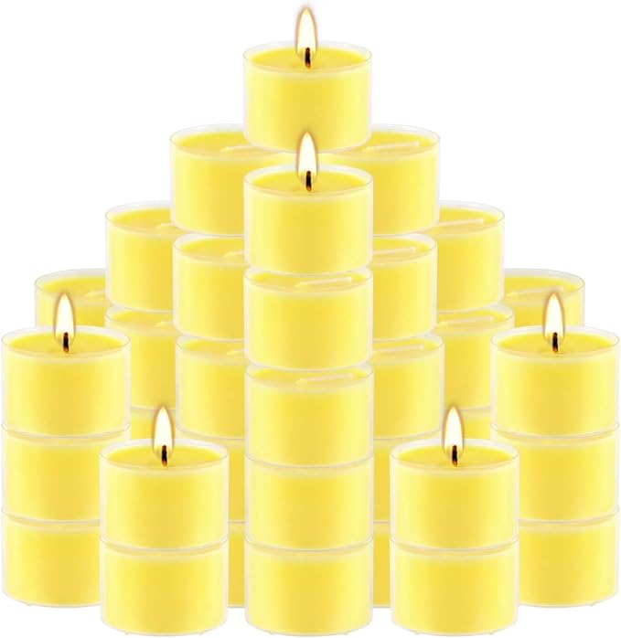 Fclayvts 8-Hour 100 Pack Citronella Tealight Candles, Outdoor and Indoor Summer - Image 3