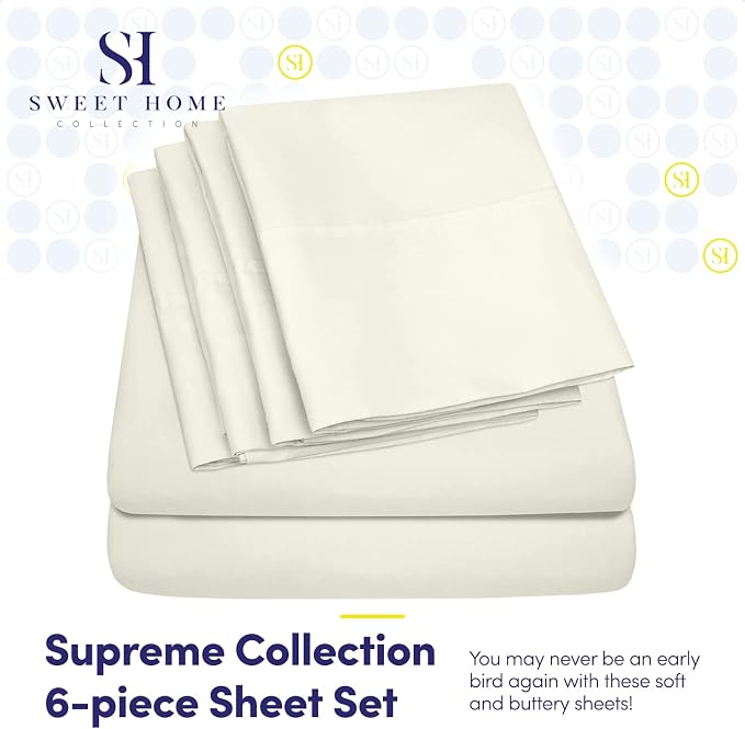 Queen Sheets Ivory - Image 2