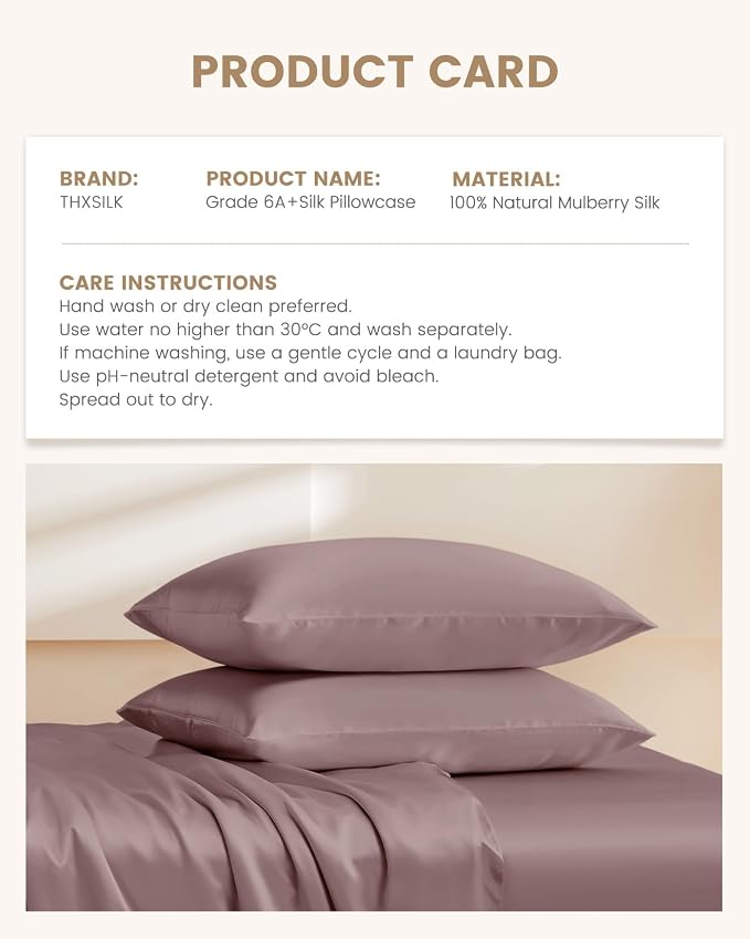 THXSILK Set of 2 Mulberry Silk Pillowcases - Image 8