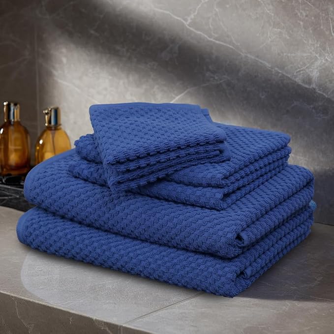COTTON CRAFT Waffle 6 Piece Towel Set - Image 4