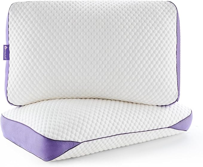 HOMELAB Adjustable Shredded Memory Foam Pillows Queen Size, Cooling Bed Pillows by HOMELAB