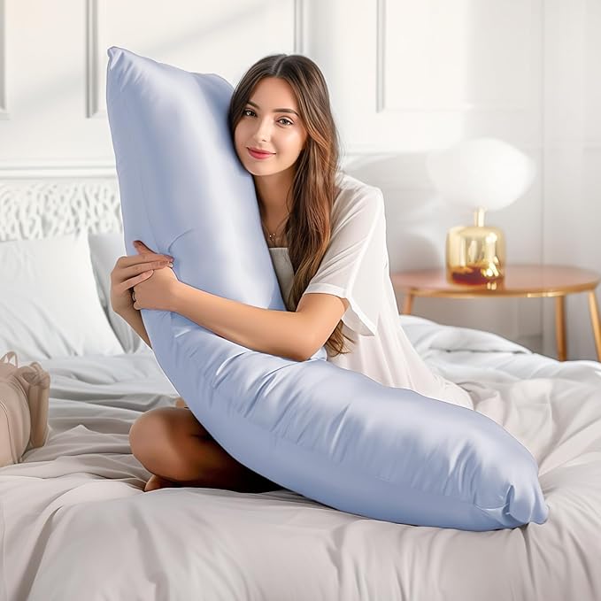 BEDELITE Satin Body Pillow Cover 2 Pack, Super Soft and Cooling Body Pillow - Image 3