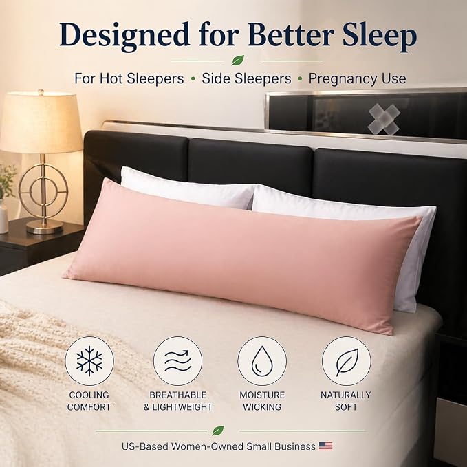 evoLive 100% Rayon Derived from Bamboo Cooling Breathable Body Pillow - Image 8
