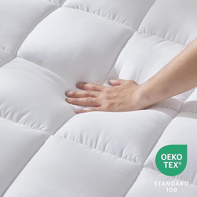 CozyLux Twin Extra Long Size Mattress Pad Pillow Top Cotton Cooling Twin XL - Image 5