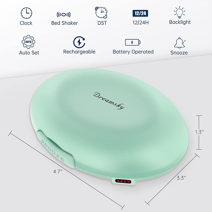 DreamSky Vibrating Alarm Clock for Heavy Sleepers - Image 6